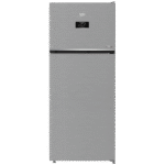 BEKOGLOBAL Fridge Freezer, 420L Gross,367L Net, No-Frost, Brushed Silver, 70 cm Width, RDNE420K02DXITEG