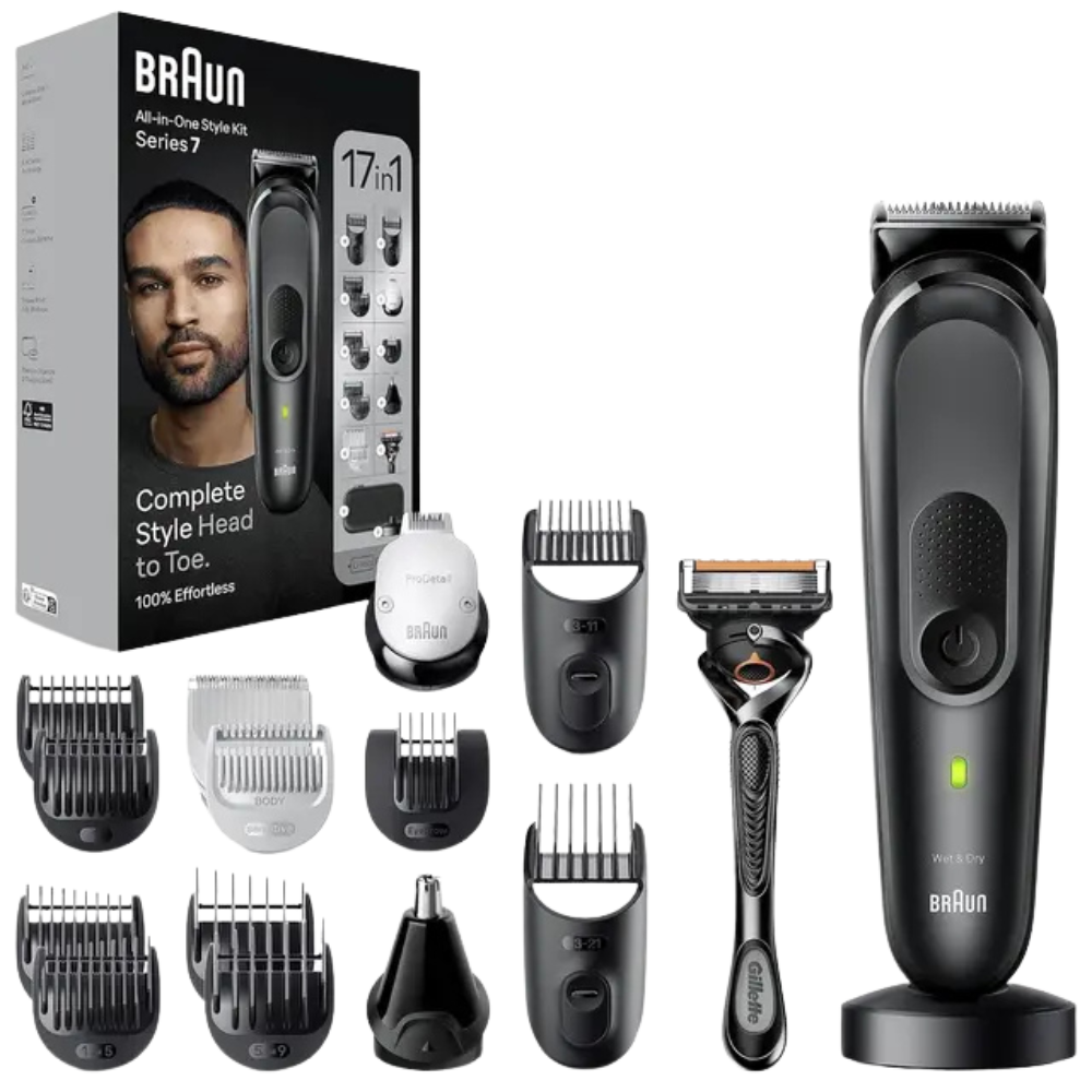 حبيبه (2) ماكينة حلاقة كهرباء براون سيريس 7 ، استخدام جاف ورطب ، اسود - MGK7491 - الصورة 1