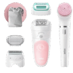 ماكينة حلاقة كهرباء براون 5 سيلك ابيل ، استخدام جاف ورطب ، ابيض وبينك - SES5-875BS - الصورة 2