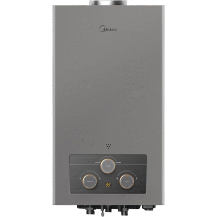 Midea gas water heater 10 liter Natural Gas, Gray Color, Dual-Ignition, Digital, 3 nobs, X'Battery For Type C Module