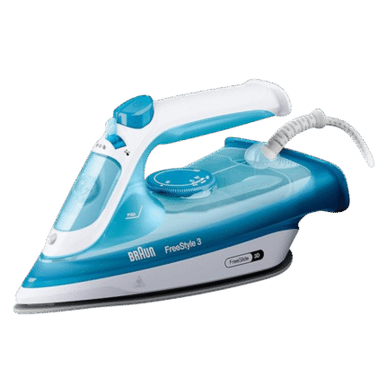 Braun FreeStyle 3 Steam Iron with 3D FreeGlide Technology, Super Ceramic Sole, Auto Shut-Off, 270ml Tank, 2400W FI 3144, Blue