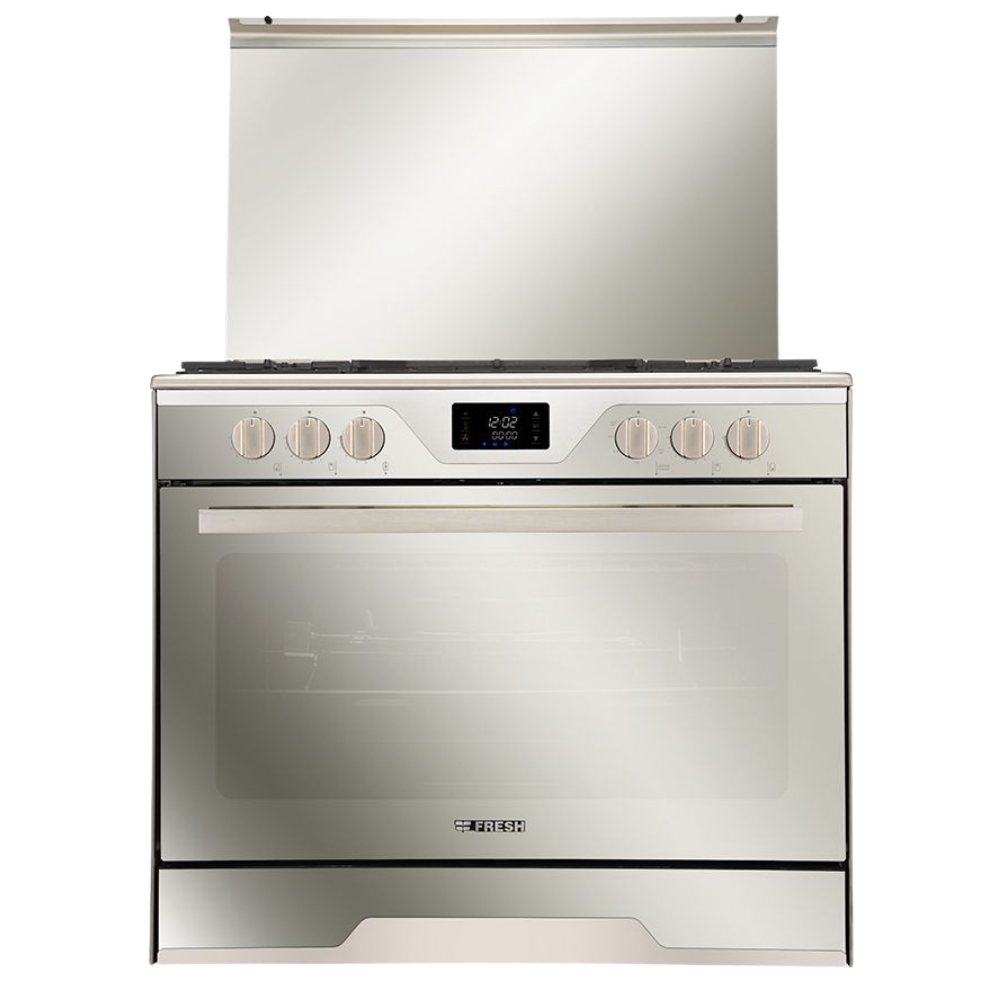 حبيبه (6) بوتاجاز فريش مودينا زجاج عاكس - 90 × 60 / 5 شعلة أستانلس ستيل - الصورة 1