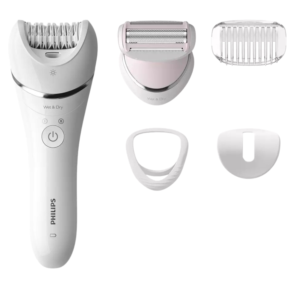 حبيبه (8) ماكينة ازالة الشعر فيليبس سيريز 8000، ، استخدام جاف ورطب ، ابيض - BRE710-01 - الصورة 1