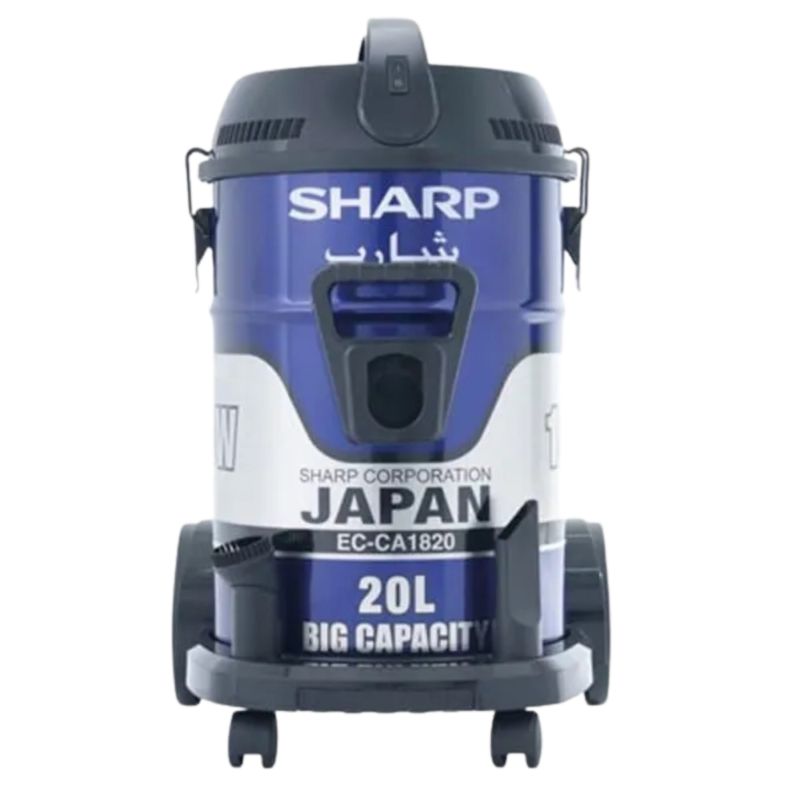 مكنسة برميلية شارب 1800 وات فلتر قماش أزرق EC-CA1820-X