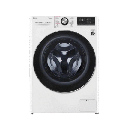 ال جى غسالة ملابس 8 كيلو 1400 لفة بالبخار لون أبيض F4R5TYG0W