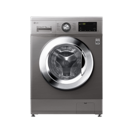 غسالة تحميل أمامي 8 كيلوجرام بمحرك دفع مباشر من ال جي فضي حجري - مقبض كروم -FH2J3TNG5