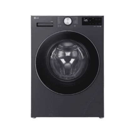 غسالة بتحميل أمامي 15 كجم بتقنية الذكاء الاصطناعي DD™من ال جي (عناية ذكية مع حماية أكبر بنسبة 18% من القماش)، ستيل أسود، سعة أكبر، LG ThinQ™- F0L9DYP2E