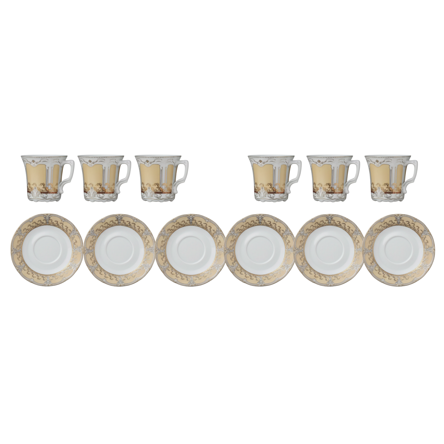 تصميم بدون عنوان - 2026-01-17T160944.059 طقم قهوة بورسلين فاخر من فتحي محمود - موديل كلاسيك مذهب كود 2 - الصورة 1