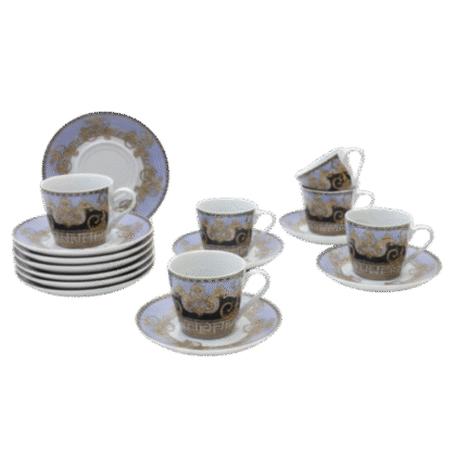 FM Luxury Tea & Coffee Set (6 Cups + 6 Saucers)