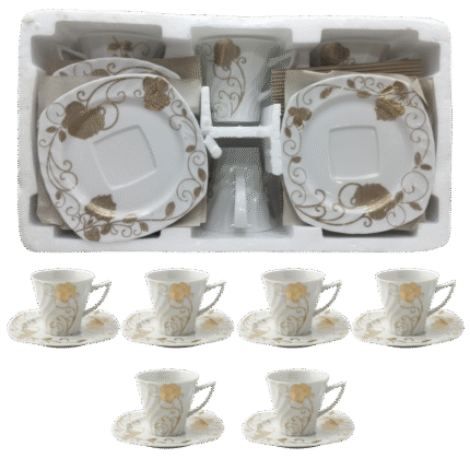 12-Piece Gilded Arabesque Set for Tea and Coffee – Item Code: 9