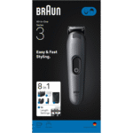 Braun All-in-One Series 3 8-in-1 Grooming Kit, Ultra Sharp Blade, 14 Lengths AIO3540, Grey - Image 2