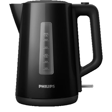 غلاية كهربائية من فيليبس، 2200 وات، سعة 1.7 لتر، مؤشر لمعرفة مستوى المياه، لون أسود، بلاستيك، موديل HD9318/20