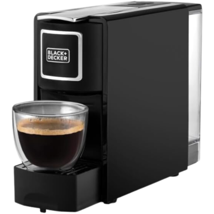 ماكينة تحضير القهوة بكبسولات من بلاك اند ديكر، 1140 وات، خيارات اسبريسو ولونجو، تصميم مضغوط وتحكم بلمسة واحدة، تخمير سريع وسهلة التنظيف، صينية تقطير قابلة للإزالة، لمسة نهائية أنيقة، أسود - CCM100-B5