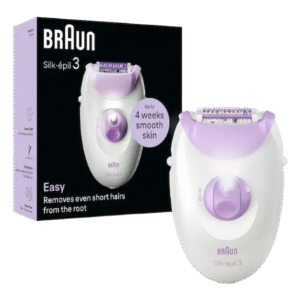 ماكينة ازالة الشعر براون سيلك ابيل 3 ، استخدام جاف ورطب ، ابيض وارجواني - SE 3000