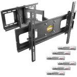 حامل تلفزيون يثبت على الحائط قابل للامالة مقاس 40-75 بوصة، حامل تلفزيون عالمي R06-F للتثبيت على الحائط 65 بوصة حتى 95 كجم بحد اقصى 600 × 400 ملم