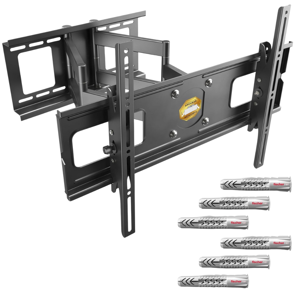 حبيبه حامل تلفزيون يثبت على الحائط قابل للامالة مقاس 40-75 بوصة، حامل تلفزيون عالمي R06-F للتثبيت على الحائط 65 بوصة حتى 95 كجم بحد اقصى 600 × 400 ملم - الصورة 1