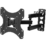 حامل تلفزيون يثبت على الحائط لمعظم شاشات 32 بوصة LED و LCD مع فتحات تثبيت حتى 20.32 سم × 20.32 سم، قابل للإمالة والدوران وحركة مفصلية كاملة، VESA 200 × 200