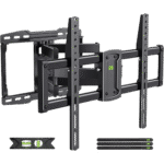 حامل حائط متحرك كامل للتليفزيون من 37 إلى 75 بوصة، مع إمكانية الدوران والإمالة وذراعين مفصليين مزدوجين، يدعم وزن حتى 60 كجم، متوافق مع معيار فيسا 600×400 ملم بعرض 16 بوصة XML019 من يو اس اكس ماونت