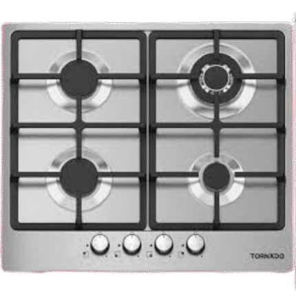TORNADO Built-In Hob 60 x 60 - 4 Gas Burners Stainless GHV-M60CSU-S