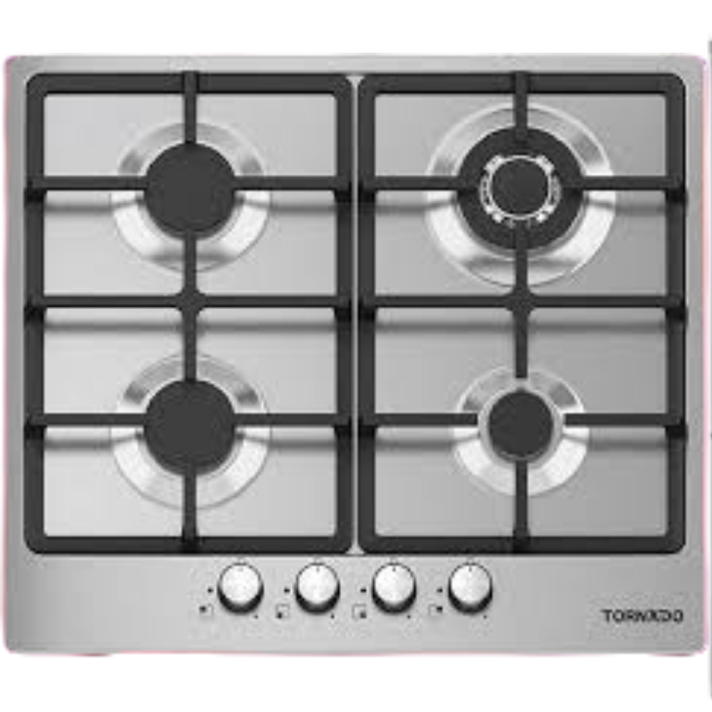 حبيبه (1) TORNADO Built-In Hob 60 x 60 - 4 Gas Burners Stainless GHV-M60CSU-S - Image 1