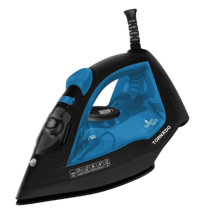 TORNADO Steam Iron 2200 Watt Ceramic Soleplate Blue - Orange TST-2200