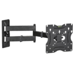 حامل شاشة معدني ثنائي الذراع قابل للتحريك في تي 322 اتش سي ال برو، قابل للتعديل بزاوية 15 درجة لأعلى ولأسفل، مثبت على الحائط، لشاشات 22 × 42 سم، تلفزيون بشاشة LED، سعة تحميل تصل إلى 40 كيلوجرام، أسود