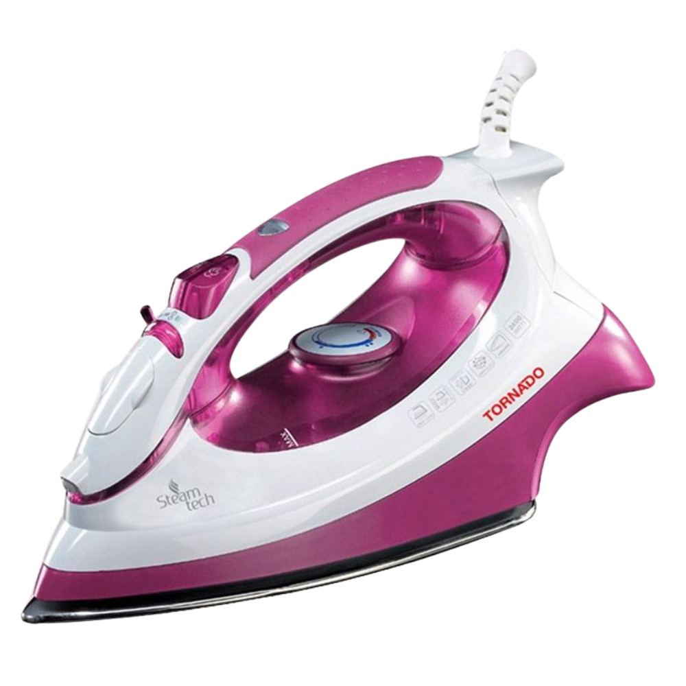 حبيبه (5) TORNADO Steam Iron 2000 Watt Teflon Soleplate Red - Blue TA-2000S - Image 1