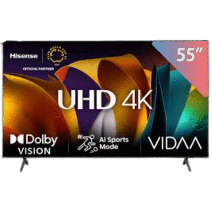 تليفزيون هايسنس 55 بوصة 4K فائق الدقة سمارت بريسيفر مدمج - 55A6N