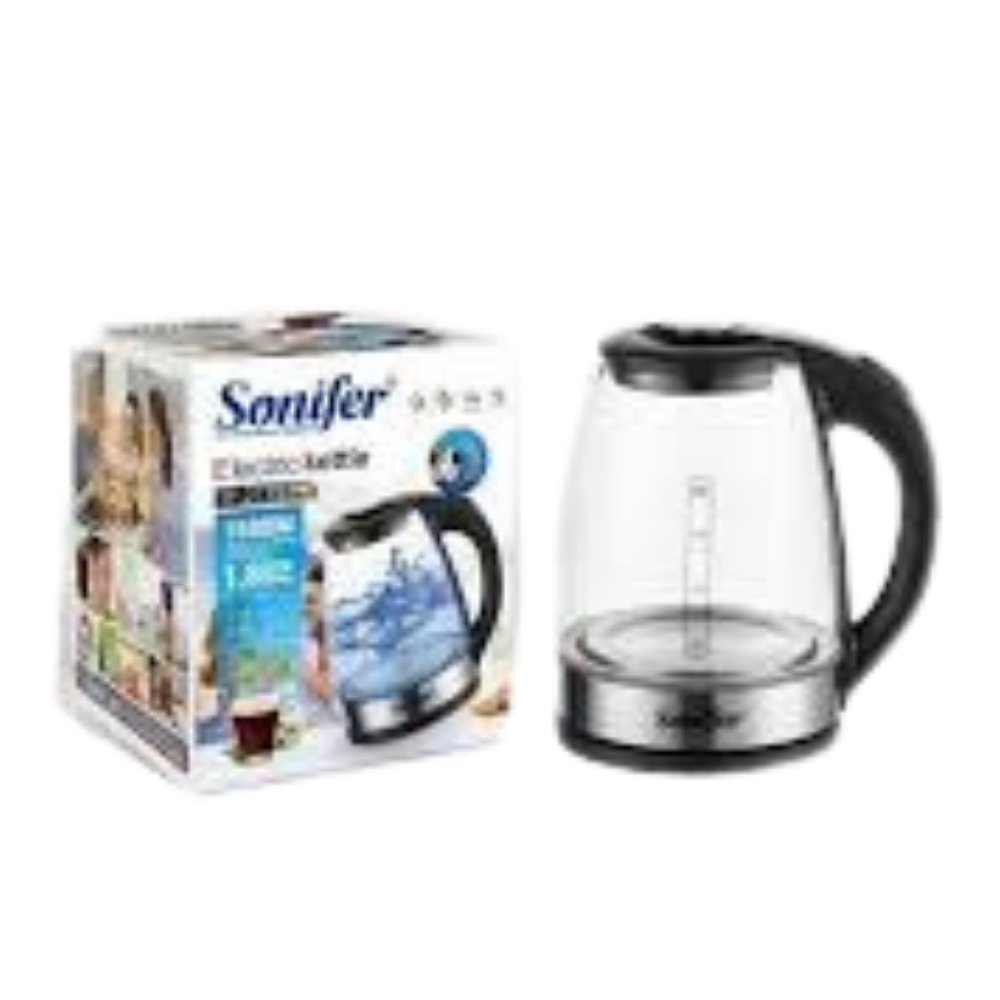 حبيبه (7) Sonifer Electric Kettle , 1.8 Liter 1500 Watt , Silver Black - SF-2132 - Image 1