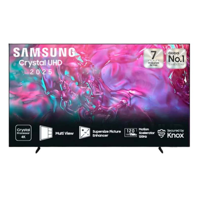 تلفزيون سامسونج الذكي بشاشة UHD دقة 4K مقاس 98 بوصة بنظام التشغيل تايزن مزوّد بجهاز استقبال مدمج (موديل 2024) UA98DU9000UXEG