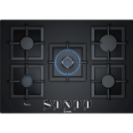 موقد غاز من سيري 6 بزجاج مقسى، اسود