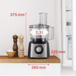 Bosch Food Processor MultiTalent 3 Plus 900 W Black, Brushed Stainless Steel – MCM3PM386 - Image 3