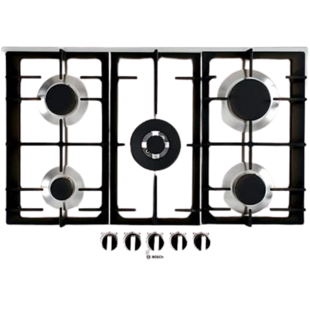 تصميم بدون عنوان Bosch Gas Cooker 75 cm, 5 Burners, Full Safety, Stainless Steel, Series 6 - PCQ7A5B90 - Image 1