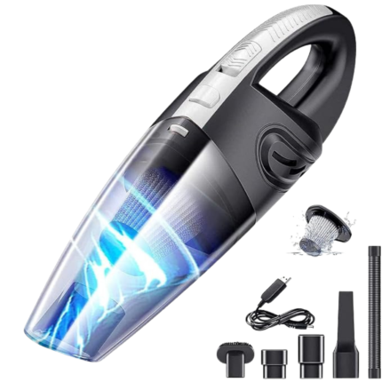 تيك فيدا مكنسة كهربائية محمولة باليد صغيرة محمولة مع شفط قوي للاعصار، مناسبة للسيارات الرطبة والجافة وشعر الحيوانات الاليفة والمنزل (منفذ USB) R-6053