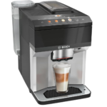 ماكينة تحضير القهوة بوش سيريز 4 TPG40307، من حبوب البن إلى الكوب، فيرو كافيه، كابتشينو، خفاقة حليب، خيار كوب مزدوج، لوحة تحكم سهلة الاختيار مع 9 خيارات للمشروبات، لون أسود لامع