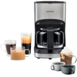 ماكينة تحضير قهوة كينوود تكفي لـ6 اكواب وتعمل بالتنقيط لقهوة امريكانو، طاقة 550 وات/ 40 دقيقة للايقاف التلقائي/ تنظيف سهل/ فلتر قابل لاعادة الاستخدام/ مضادة للتقطير/ طبق تسخين CMM05.000BM اسود/فضي - الصورة 2