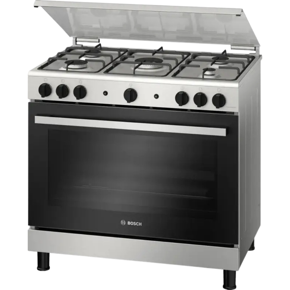 تصميم بدون عنوان (7) Bosch Series 2 Gas Cooker , 5 Burners , Silver - Image 1