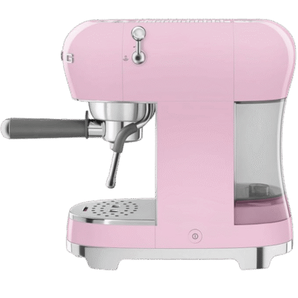 سميج، ماكينة تحضير قهوة اسبريسو ECF02PKEU، وظيفة بخار كابتشينو، ثيرموبلوك، غلاف كوب كبير ووظيفة تحضير قهوة مزدوجة، خزان ماء 1 لتر، نظام تشغيل سهل الاستخدام، 1350 واط، روز