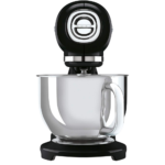 ⁦عجانة روبوت SMF03BLUE على حامل مع 10 مستويات سرعة وظيفة تشغيل ناعمة وعاء 4.8 ل، قفل محرك أمان، 3 مضارب، خطاف وغطاء متضمن من سميج، 800W، أسود⁩ - الصورة ⁦2⁩