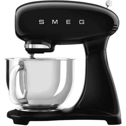 عجانة روبوت SMF03BLUE على حامل مع 10 مستويات سرعة وظيفة تشغيل ناعمة وعاء 4.8 ل، قفل محرك أمان، 3 مضارب، خطاف وغطاء متضمن من سميج، 800W، أسود