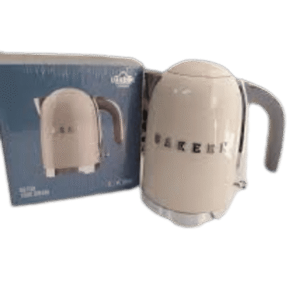 غلاية من يوكين ستايل، سعة 2 لتر مع مؤشر لمستوى المياه، قاعدة دوارة 360 درجة، اقدام مضادة للانزلاق، ناعمة، غطاء فتح 2200 واط، ستانلس ستيل، كريمي،