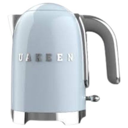 غلاية من يوكين ستايل، سعة 2 لتر مع مؤشر لمستوى المياه، قاعدة دوارة 360 درجة، اقدام مضادة للانزلاق، ناعمة، غطاء فتح 2200 واط، ستانلس ستيل، لبني ،