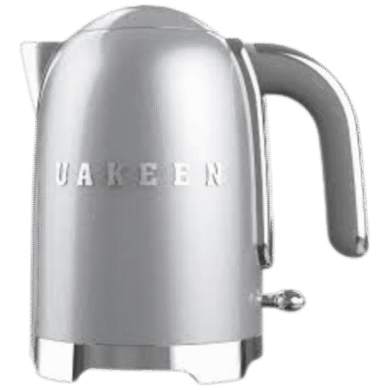 غلاية من يوكين ستايل، سعة 2 لتر مع مؤشر لمستوى المياه، قاعدة دوارة 360 درجة، اقدام مضادة للانزلاق، ناعمة، غطاء فتح 2200 واط، ستانلس ستيل، فضي،