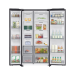 ⁦ثلاجة سامسونج  640 لتر بالحنفية لون أسود RS70F64KAFMR⁩ - الصورة ⁦2⁩