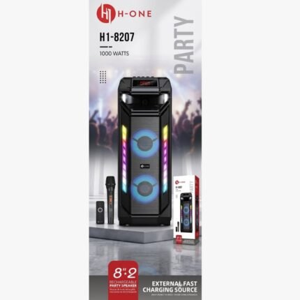 مكبر صوت (صب سماعات)اتش وان  h1- 8207اللون اسود