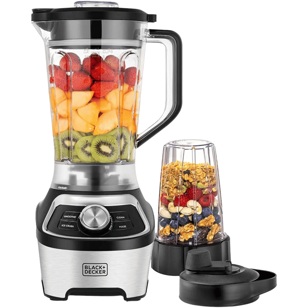 تصميم بدون عنوان خلاط بلاك اند ديكر 1200 وات 1.85 لتر BXH1200 مع كوب - فضي × أسود - الصورة 1